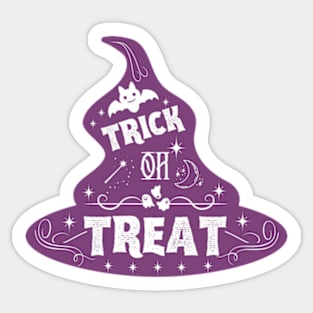 Trick Or Treat Wizard Hat Halloween Sticker